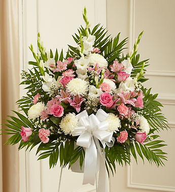 Pink and White Sympathy  Basket